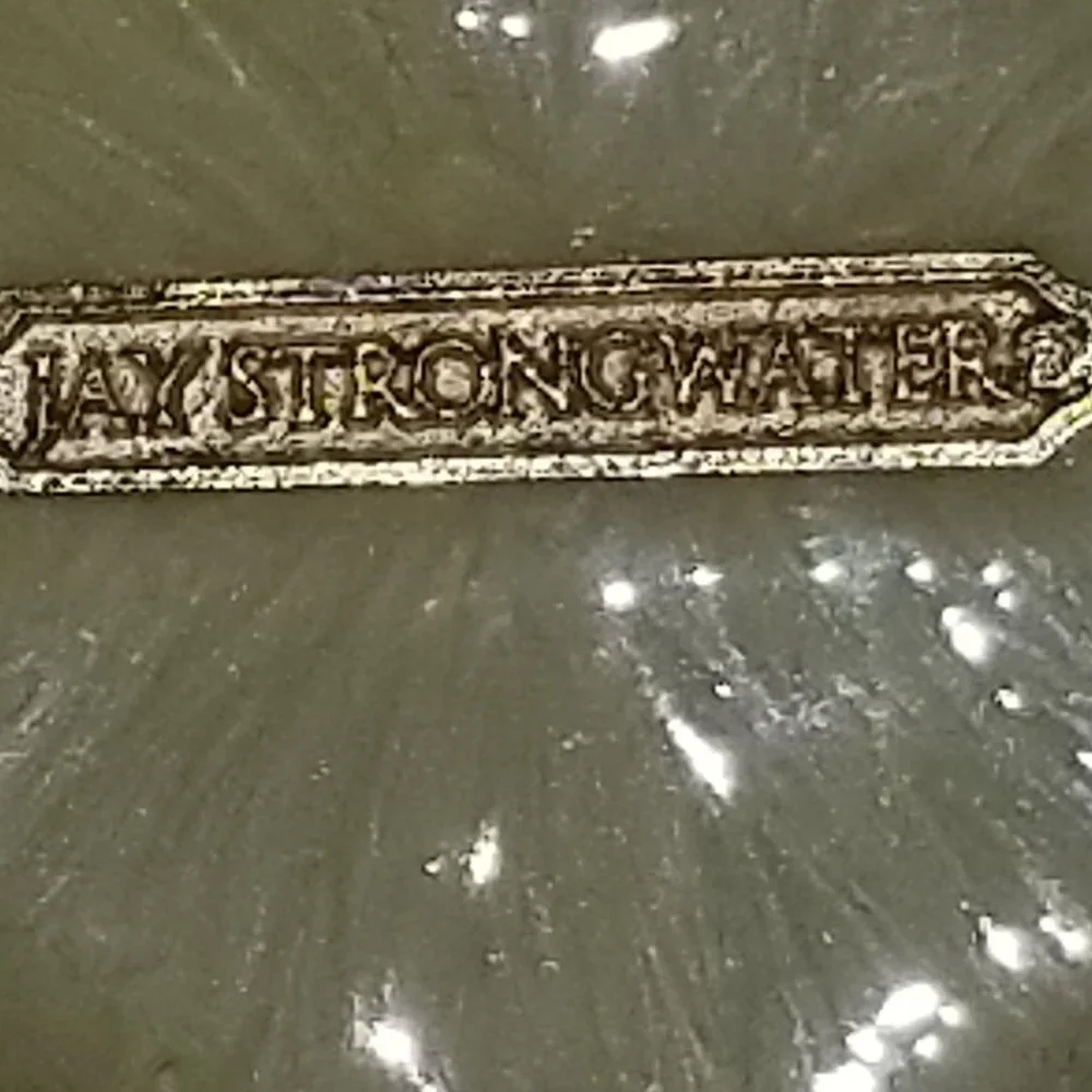 RARE JAY STRONGWATER LILY FLORAL LEAF ENAMEL CRYSTAL JEWELRY DISH TRINKET TRAY